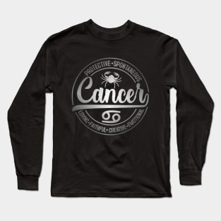 Zodiac round sign designs Cancer. Long Sleeve T-Shirt